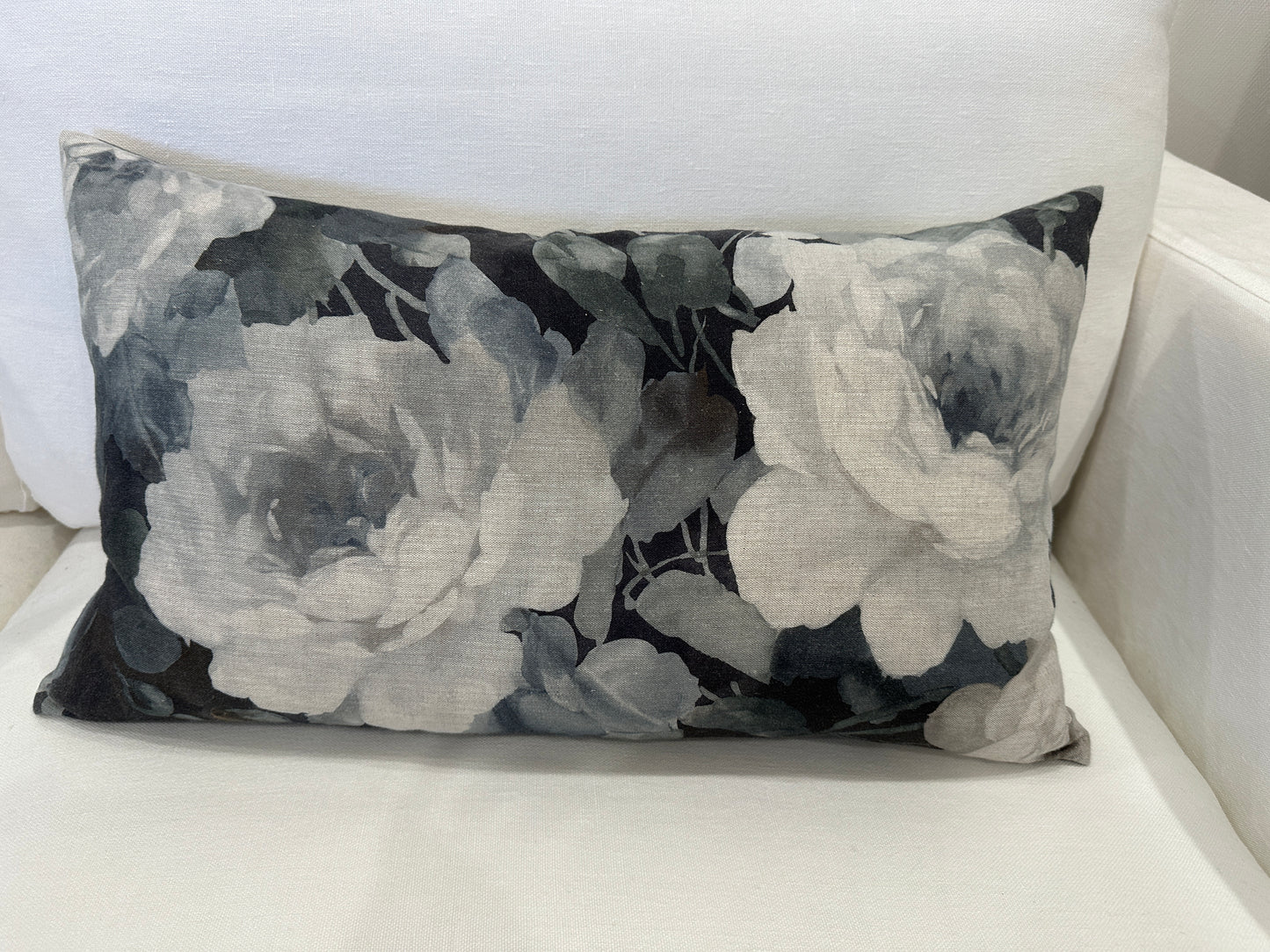 Charcoal Peony Linen